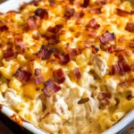 Chicken Turkey Bacon Ranch Mac and Cheese Casserole