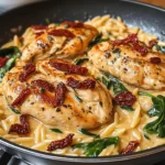 Creamy Tuscan Chicken with Orzo