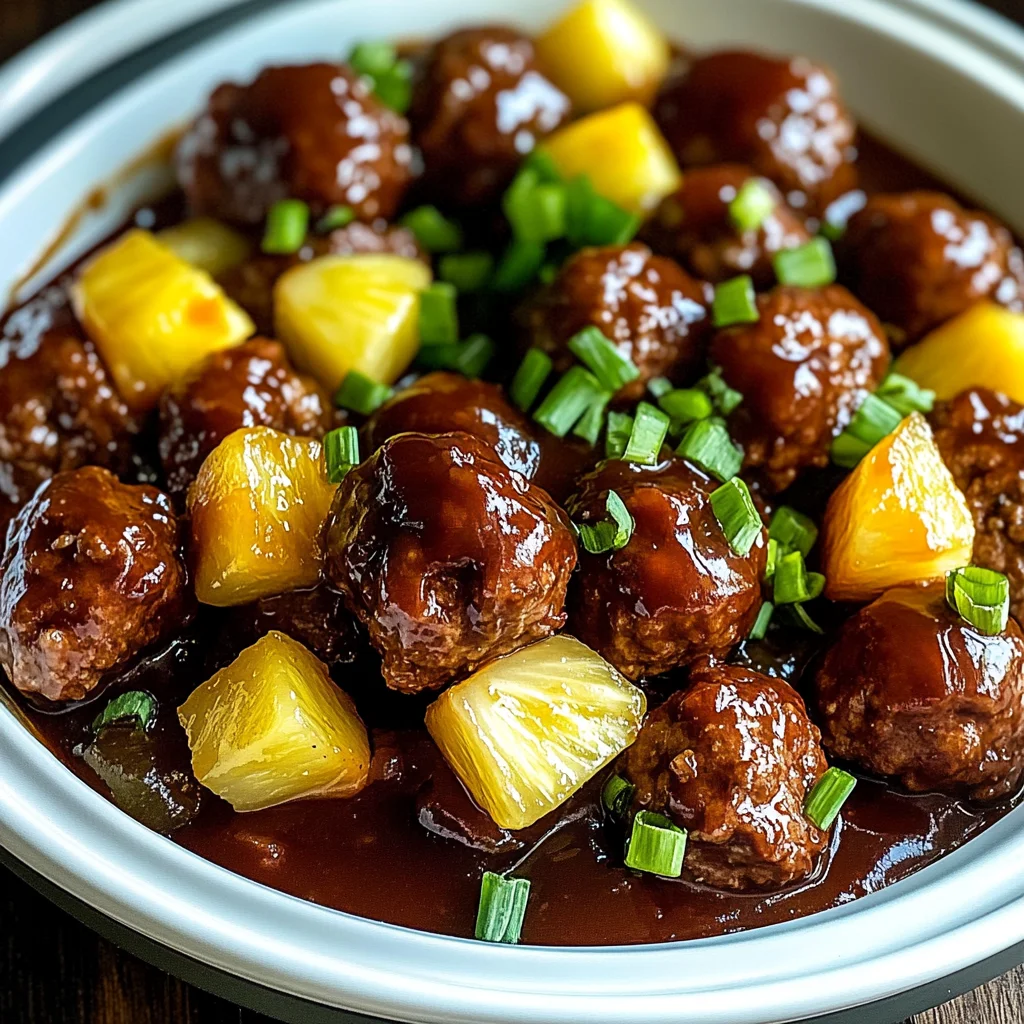 Crockpot Hawaiian Meatballs