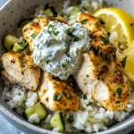 Easy Chicken Tzatziki Rice Bake