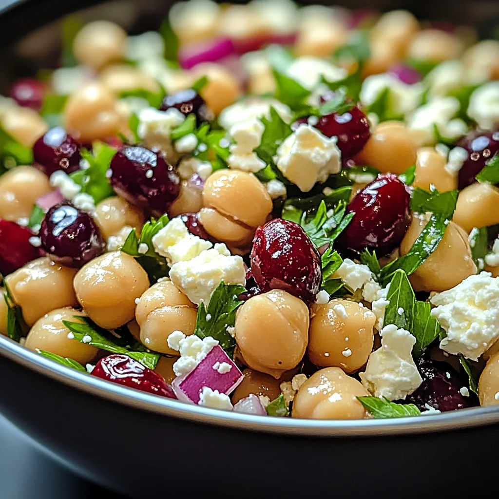 Feta & Cranberry Chickpeas with Lemon Vinaigrette