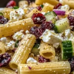 Feta & Cranberry Rigatoni Salad with Lemon Vinaigrette