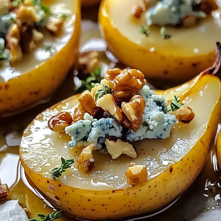 Roasted Pears with Blue Cheese, Walnuts and Honey Recipe