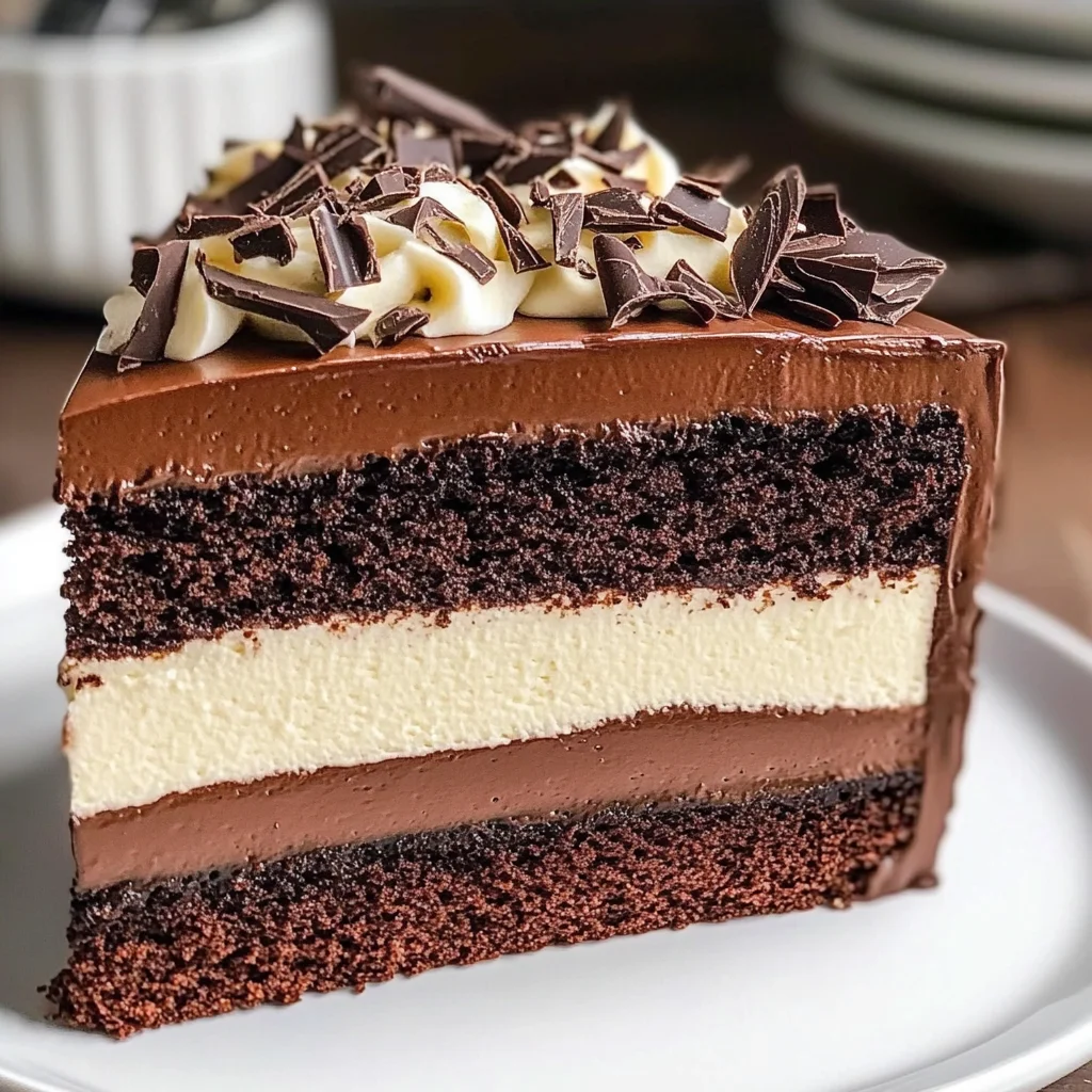 Tuxedo Cake – Triple Chocolate Mousse Cake